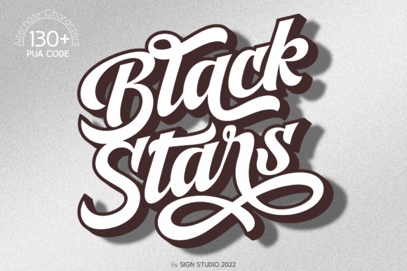 Black Stars: A Retro Brushed Handwritten Font for Editorial Charm